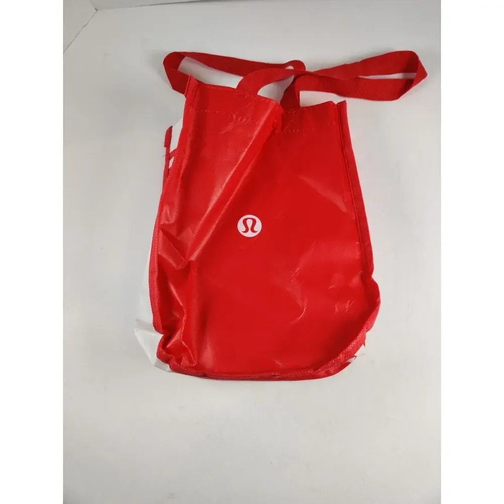 Lululemon Reusable Shopping Bag Red & White 12